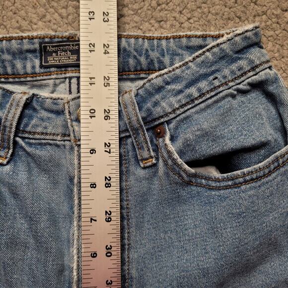 Abercrombie & Fitch Jeans Womens 0 Regular Blue Zoe Natural Rise Ankle Straight - Picture 7 of 8
